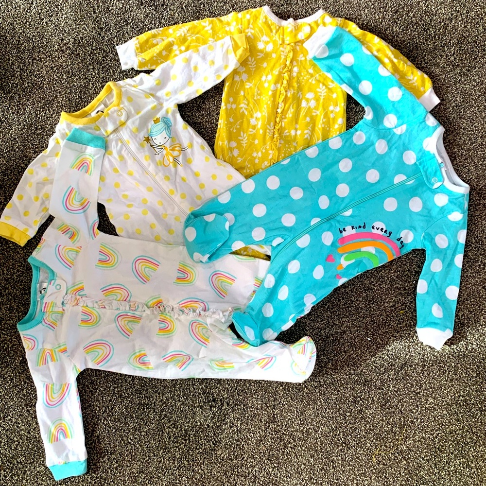Lot of 4 newborn girl onesies